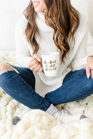 She Believed She Could So She Did Gold Coffee Mug